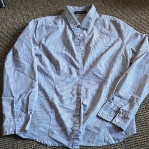 The Limited Blue and White Pin Striped Buisness Casual Button Down Shirt💫